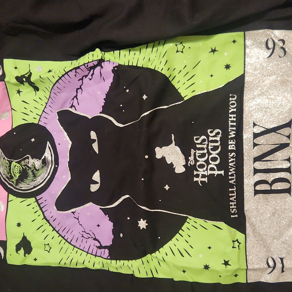 Binx Hocus Pocus Cat Glitter Graphic T-Shirt